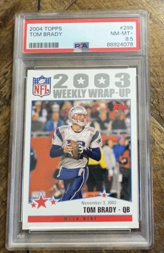2004 Topps 299 Tom Brady 2003 Weekly Wrap-Up PSA  8.5