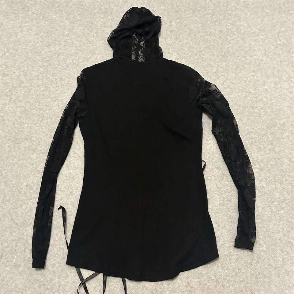 Royal Bones Women's Black Lace Mesh Corset Hoodie Jacket Size M - Image 2 of 4