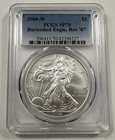 2008-W $1 American Silver Eagle REVERSE OF 2007 PCGS SP70 Burnished 1 oz Coin