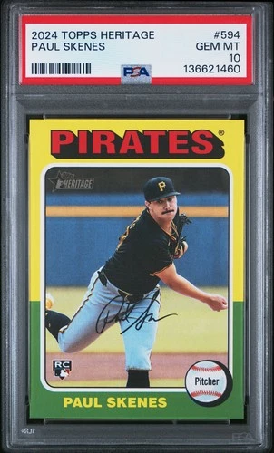 2024 Topps Heritage - Paul Skenes #594 - RC Rookie Pirates - PSA 10