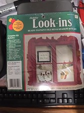Look-ins "We Wish Ewe A Merry Christmas" Ready To Paint Figures  Shadow Box Kit