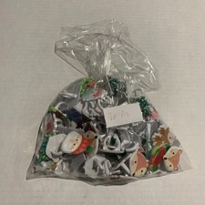 Assorted Lot Of 90 Bakery/Cake Toppers Or Craft Kids Rings Holidays Christmas