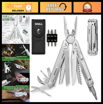 18-in-1 Multi Tool Pliers, Stainless Steel Pocket Knife, Screwdriver & Sheath fo