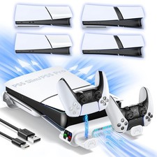 Tokluck PS5 Slim/Pro Horizontal Cooling Stand for Disc  Digital, Dual Controlle