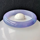 Certified Grade A Lavender 55-56mm Natural Burma Jade jadeite Bangle Bracelet