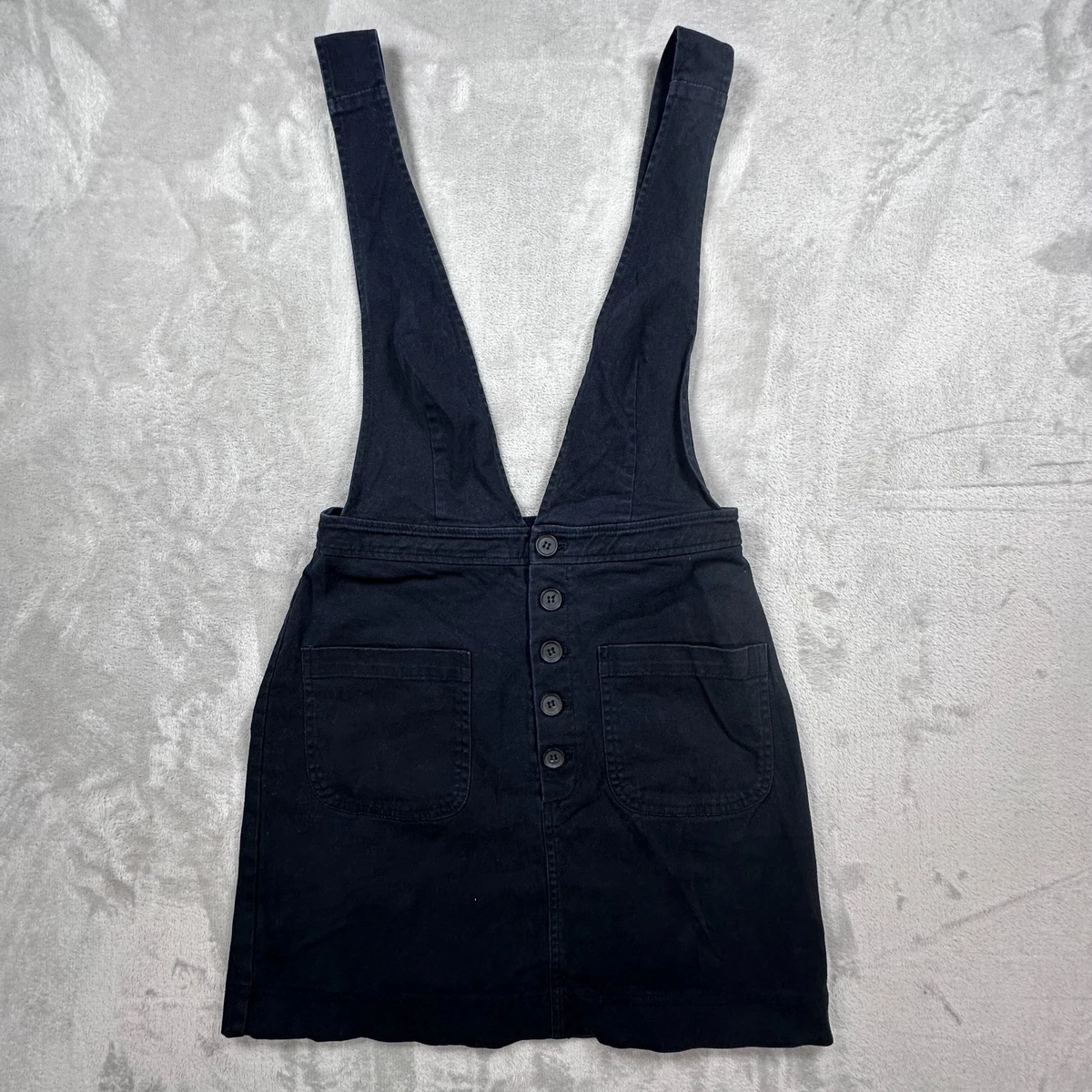 denim overall dress black ASOS DESIGN 'original' denim overall dress in washed black