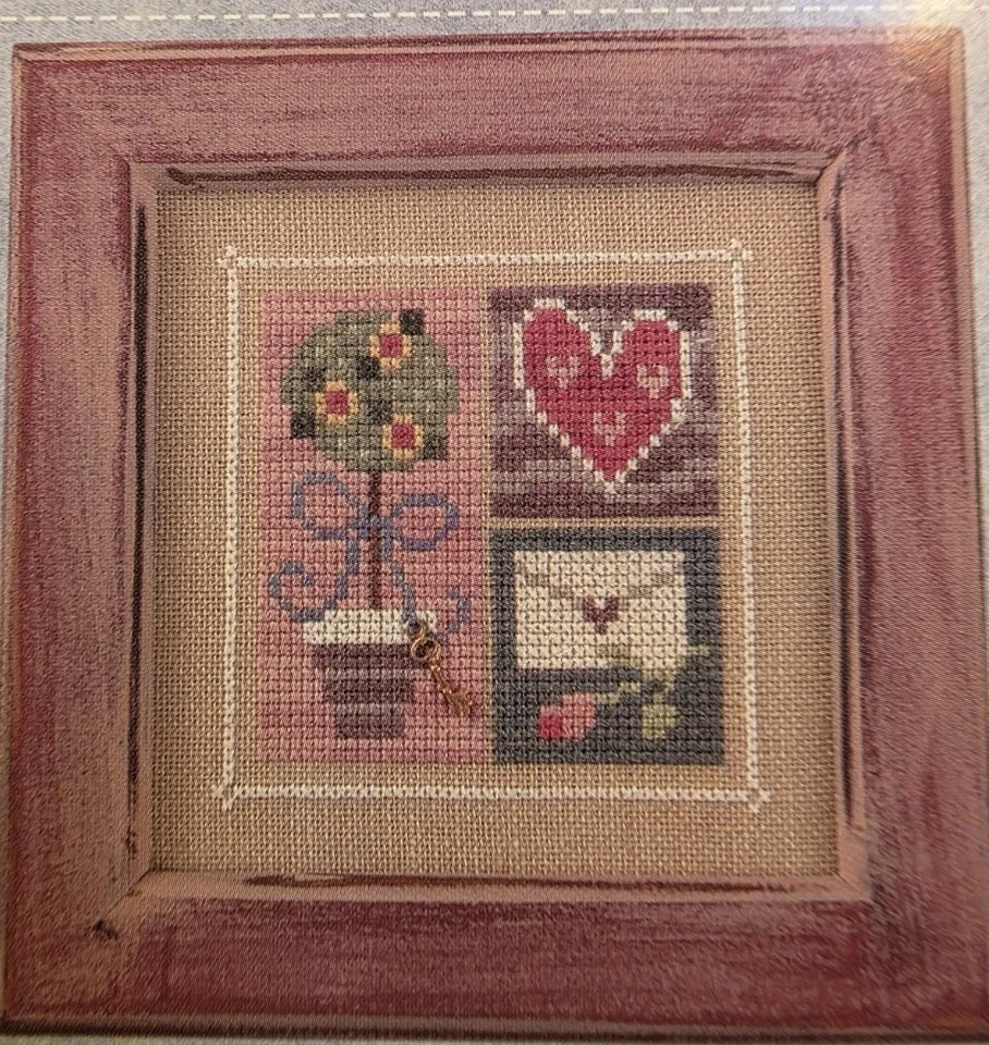 11 Lizzie Kate Monthly Flip It Cross Stitch Charts, W/5 Charms, No April chart - Image 3 of 4