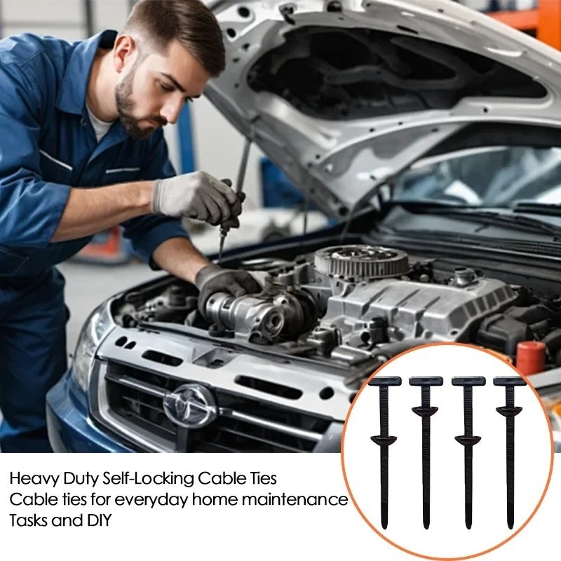 10-300PCS Universal Self-Locking Nylon Cable Tie Buckle Nylon Zip Ties Holder - image 4 of 4