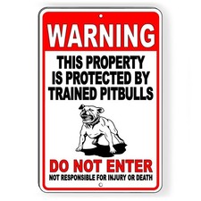 Sign or decal beware of dog will bite security attack guard warning protected
