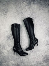 Salvatore Ferragamo Women s Black Leather Knee High Boots Size US 7C Wide
