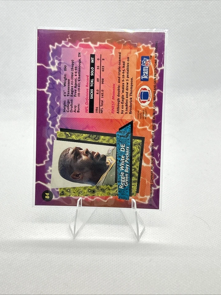 1995 Topps Finest - Reggie White #84 - Image 2 of 2