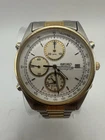 Vintage two tone Seiko 7T32-7A49 chronograph watch with alarm 37mm