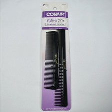2010 NEW Conair 2 piece pack style  trim classic black barber  pocket combs