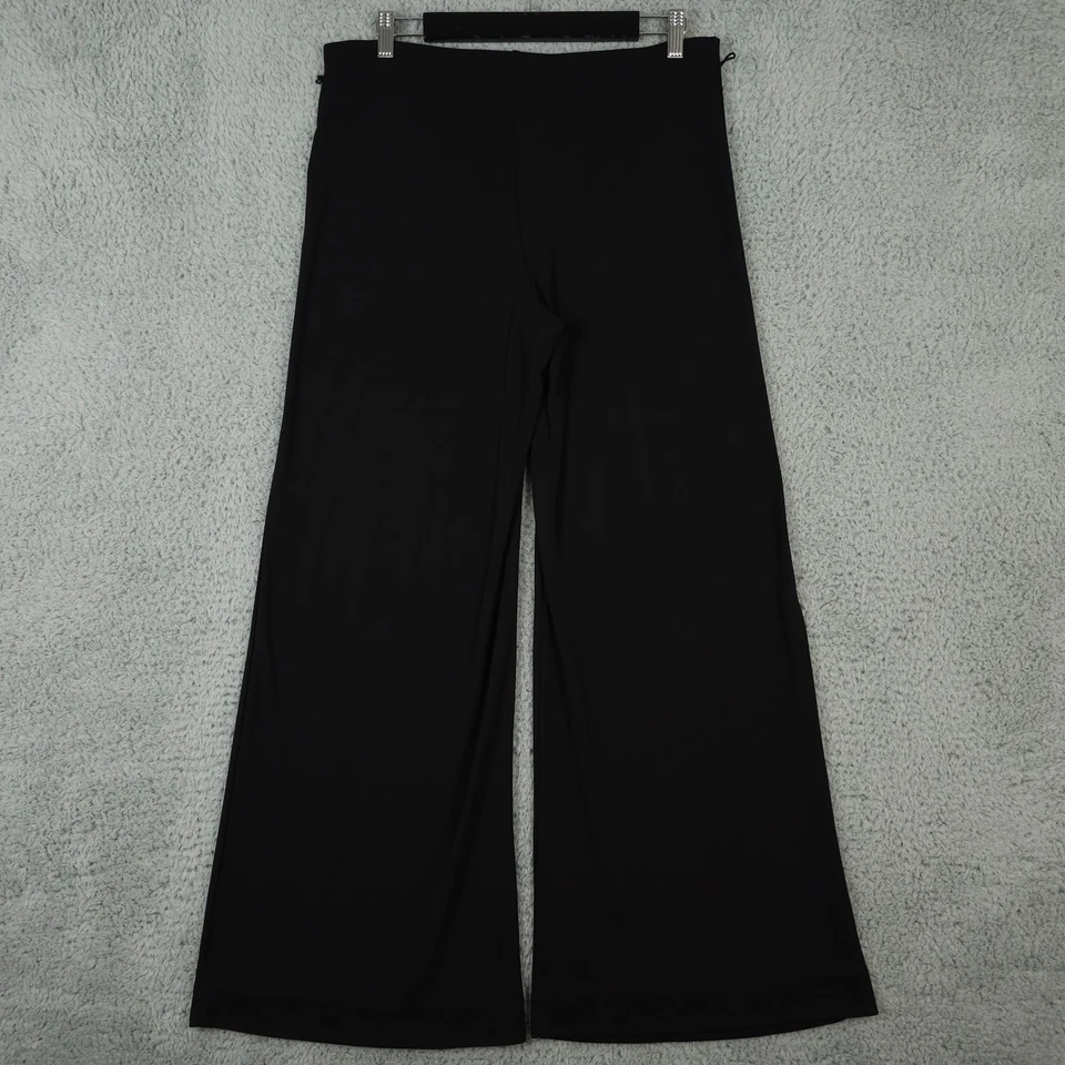 Lauren Ralph Lauren Pants Women Small Black Slinky Knit Wide Leg Pull On Stretch - Image 2 of 4