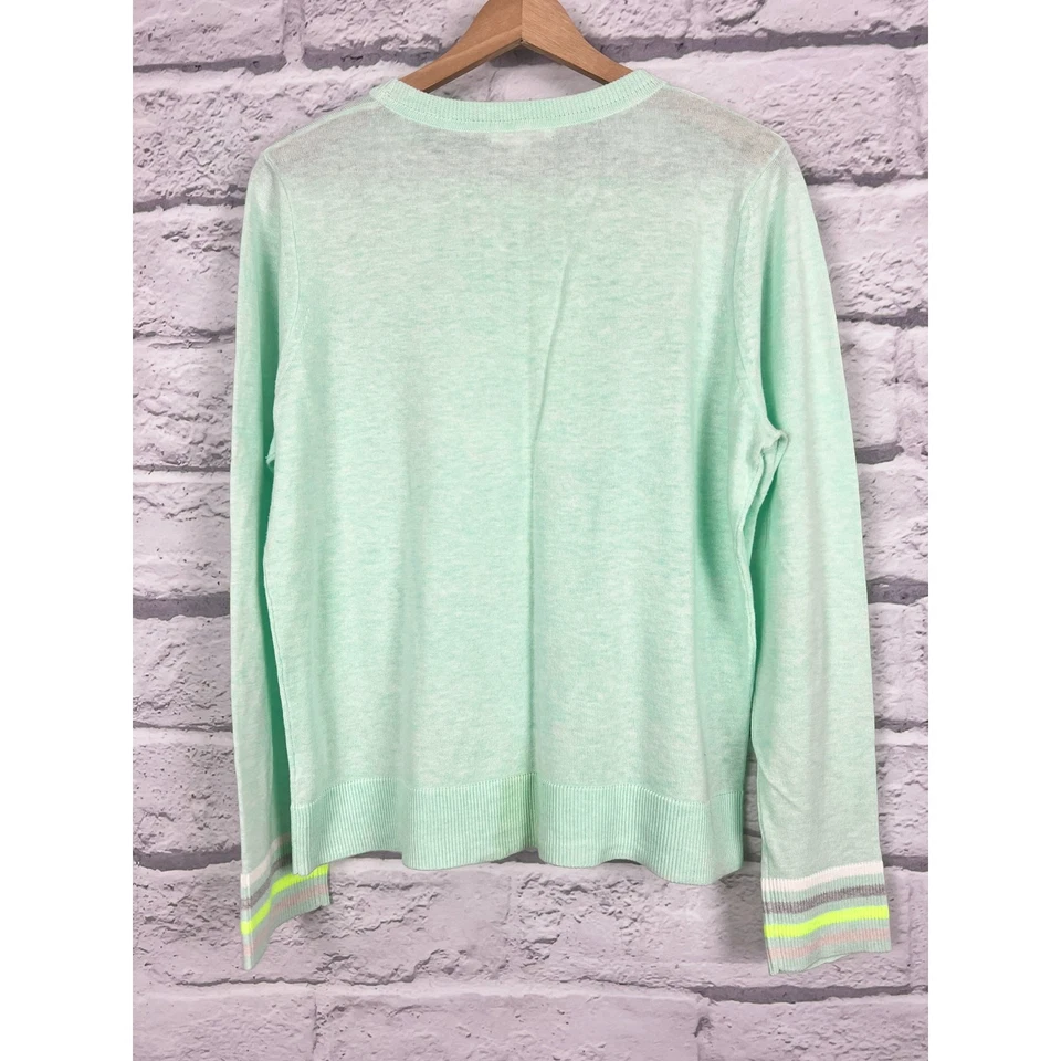 Suéter tejido flamenco Lisa Todd para mujer Lino Costero Preppy Tropical Resortwear Foto 4 de 4