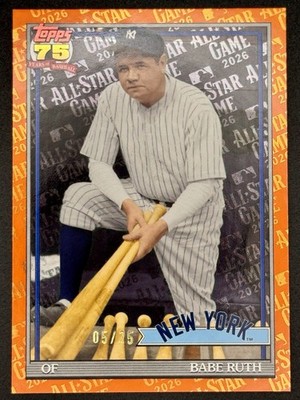 2026 Topps Series 2 All-Star Game Babe Ruth 1991 Orange /25 #91B2-50 Yankees