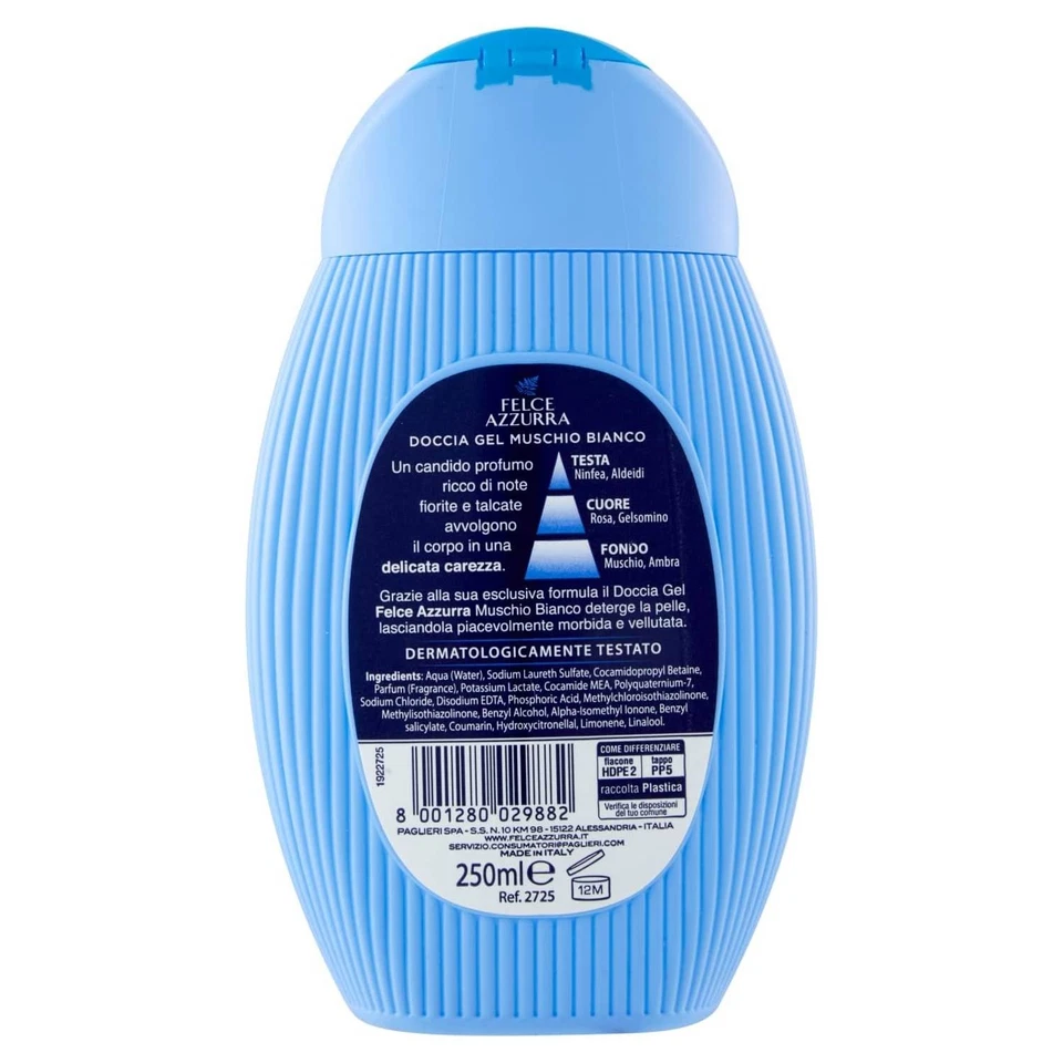 Felce Azzurra Doccia Schiuma Vellutante Profumato Muschio Bianco 250 Ml - Immagine 2 di 2