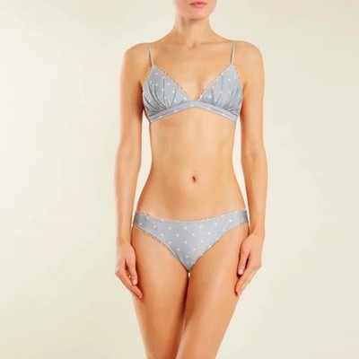 ZIMMERMANN Helm Tri Tuck Bra Bikini Top and Bottoms NWT Size 0 Stain