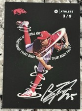Brady Tygart 2024 Onit Athlete Arkansas Razorbacks Baseball Autograph /9 Auto
