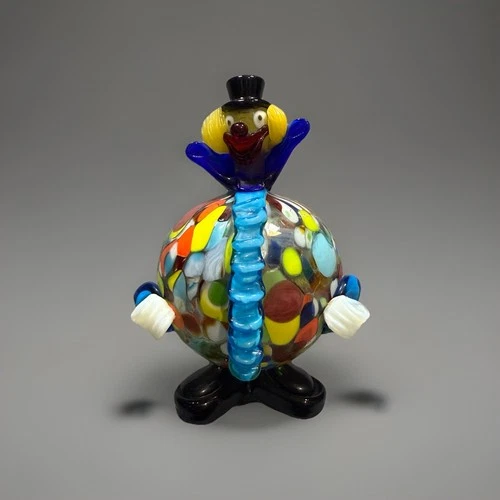 Vintage Murano Glass Big Belly Round Clown Figurine