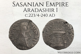 Ardashir I | Sasanide c.226 230 d.C. | Tetradracma di Billon | Altare del Fuoco
