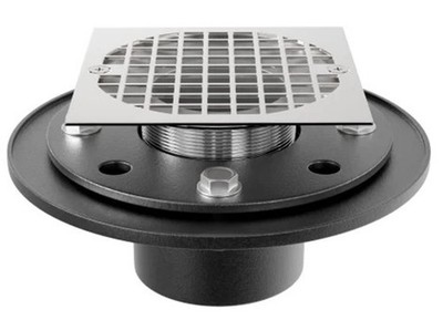 ProFlo PF42947SQ Cast Iron Square Shower Drain 2'' IPS Connection in Chrome