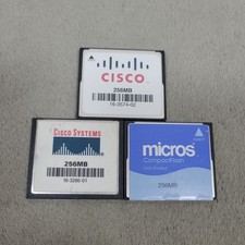 Lot of 3 256MB CompactFlash CF Cards Tested Formatted Cisco Micros Canon Nikon