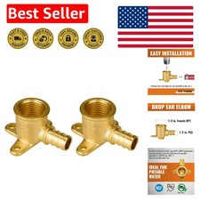 2-Pack 1/2" Pex Drop Ear Elbow, No Lead Brass, Pex Fittings 1/2 inch, NSF, UP...