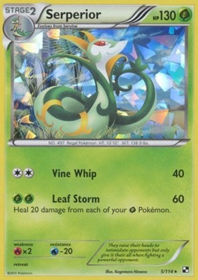 Serperior - 5/114 - Cracked Ice Holo Green Tornado Theme Deck Exclusive DMG, Eng