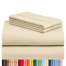 Twin Sheets - Soft Bed Sheets, 3 PC Deep Pockets 16" Free Fitted Sheets