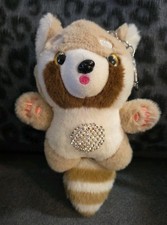 Super cute Raccoon With Rhinestone Design keychain or Bag Charm 5 Inch New