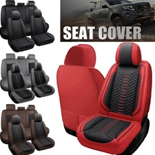 For Chevrolet Silverado GMC 1500 2500HD 3500HD Leather Car Seat Cover Full Set