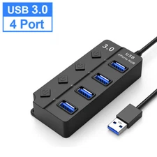 Dbit 4 Ports USB 3.0 Hub Splitter 5 Gbps Speed for PC Laptop Notebook Desktop