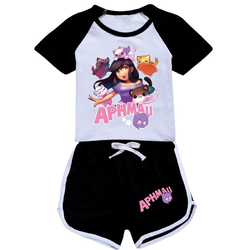 APHMAU6-13 Year Old Girl Short Sleeve Set Fashion T-shirt Sports Pants Two Piece - Picture 2 of 36