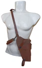 M7 Premium Brown Leather Tanker Shoulder Holster Repro - DARK BROWN
