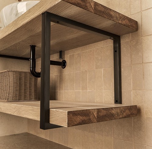 2x Doppel Waschtischhalterung 20-50cm | Aufsatz Waschbeckenstütze Wandmontage schwer - Bild 8 von 13