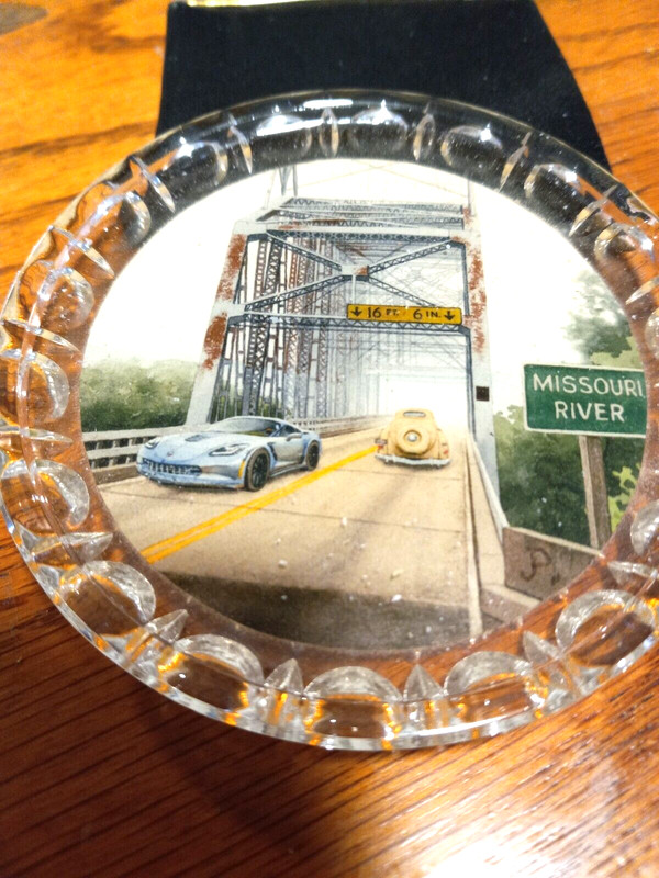 Glass Coaster w/Picture of Mississippi River Bridge