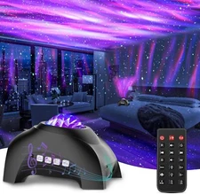 Northern Lights Aurora Projector,Star Projector Music Bluetooth Speaker (Black)