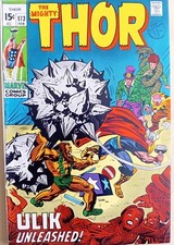 Thor #173 - FN- (5.5) - Marvel 1970 - 15 Cents with UK stamp - Kirby - vs Ulik