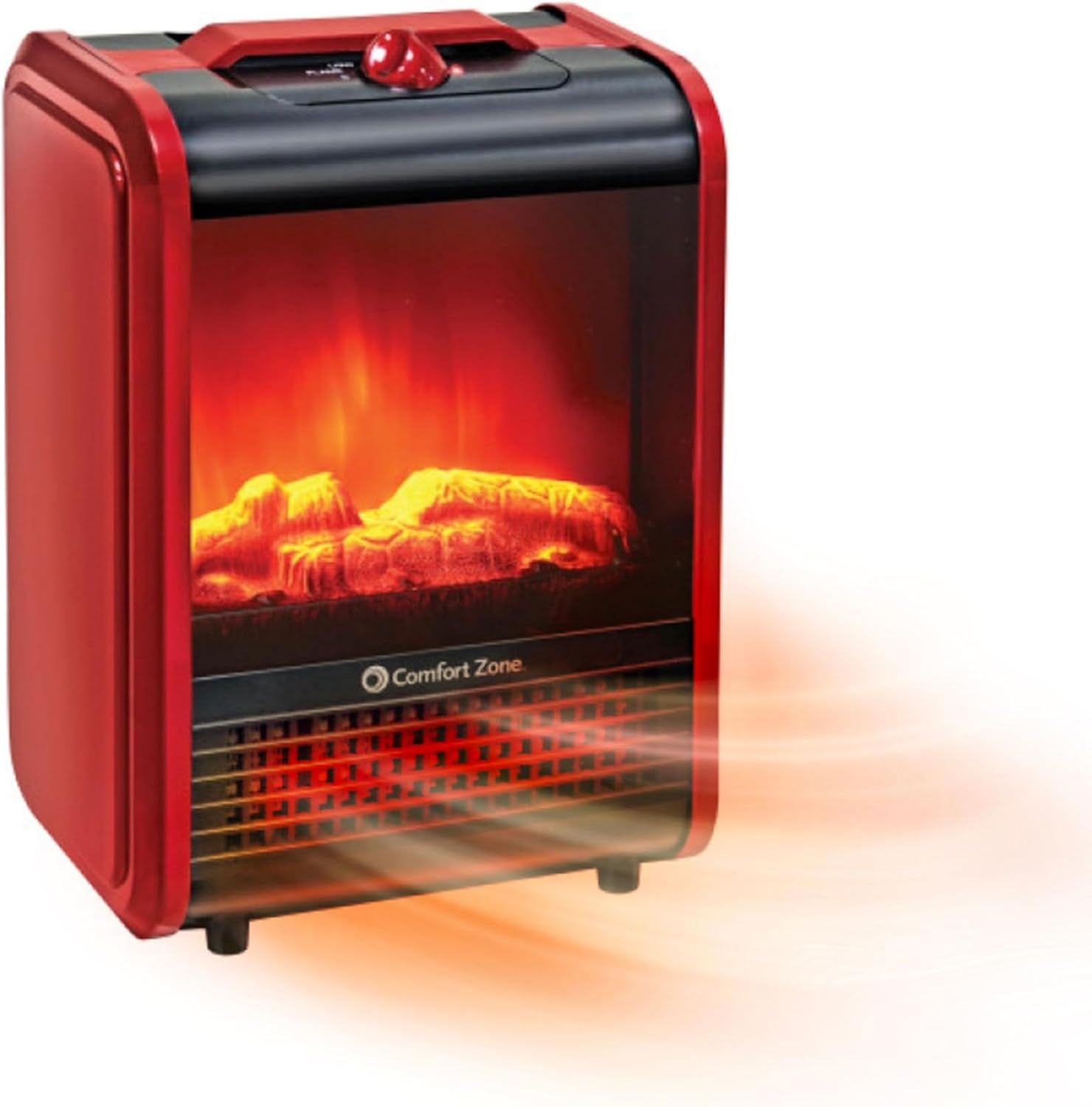 Electric Mini Fireplace Space Heater with Realistic 3D Flame, Stay-Cool Body, Ca