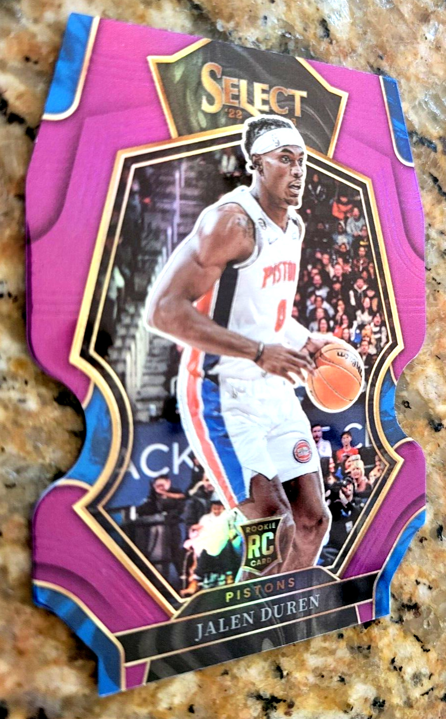2022-23 Panini Select JALEN DUREN Rookie Purple Prizm Premier Die-Cut 02/99 RC