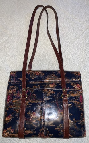 Patricia Nash Kent Countryside Leather Messenger Bag Tote - Picture 2 of 6