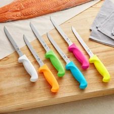 8" Narrow Semi-Stiff Fillet Knife NSF Dishwasher Safe (select color below)