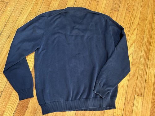 Vintage Brooks Brothers 346 V Neck Pima Sweater Navy Long Sleeve Sz Large - Picture 8 of 9