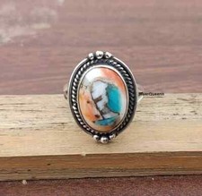Oyster Turquoise Ring, Copper Turquoise Ring, 925 Sterling Silver Ring, All Size