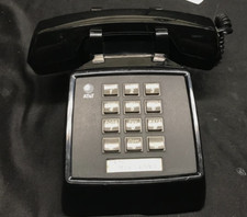 Vintage AT T 95173M Push Button Black Corded Telephone 91B0