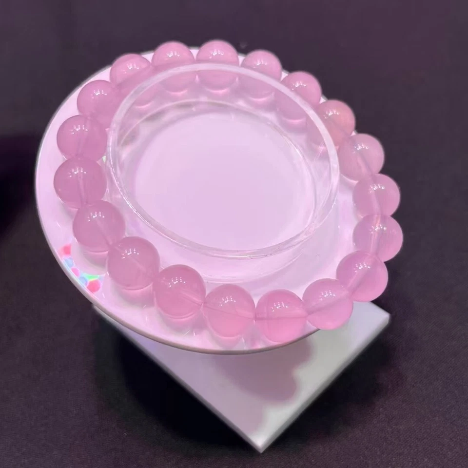 10mm Natural Beautiful Natural Rose Quartz Crystal  Beads Bracelet - Image 2 of 4