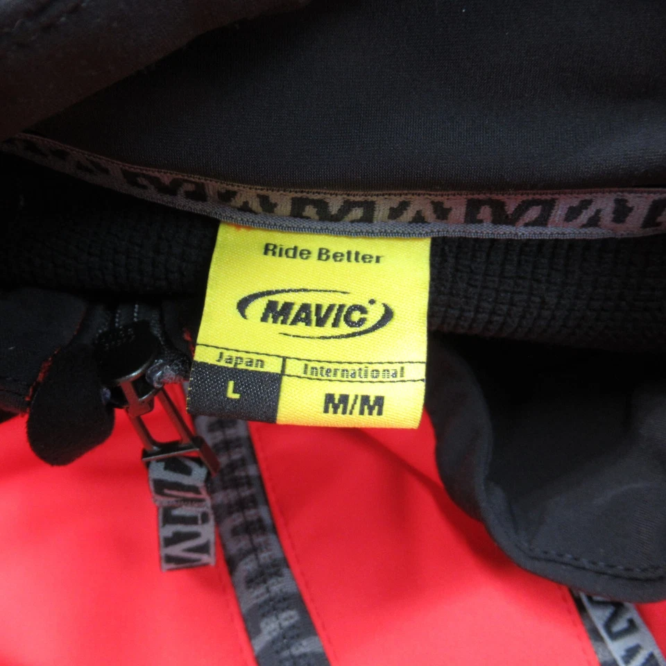 Mavic Cycling Jacket Mens Medium Red Lined Ergo Cuff Zip Windstopper Japan Large - Image 2 of 4