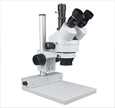 Radical Long Working Distance 50x Zoom Stereo Trinocular Microscope Flat Base