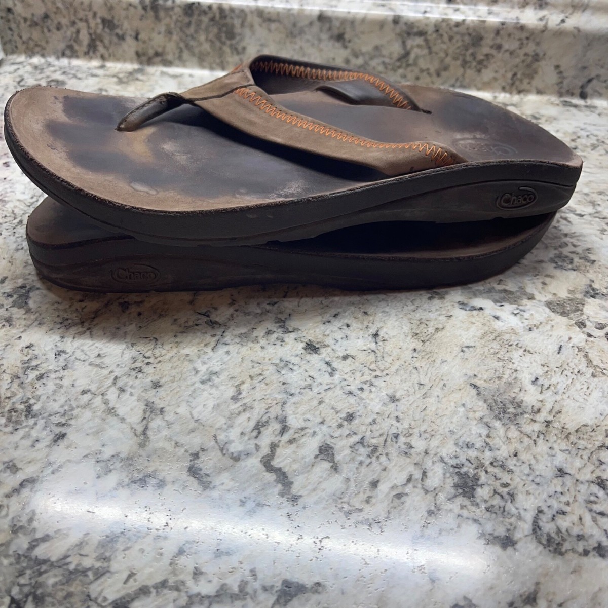 Chaco Leather Flip Flop Slide Sandal Men size 11 Brown | eBay